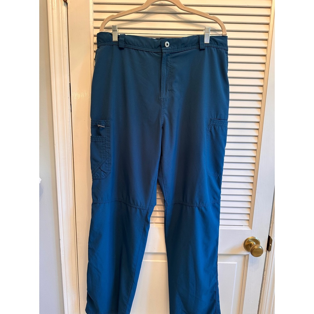 Columbia‎ Utility Cargo Pants Large Tall Hiking Outdoor Teal Blue scrubs